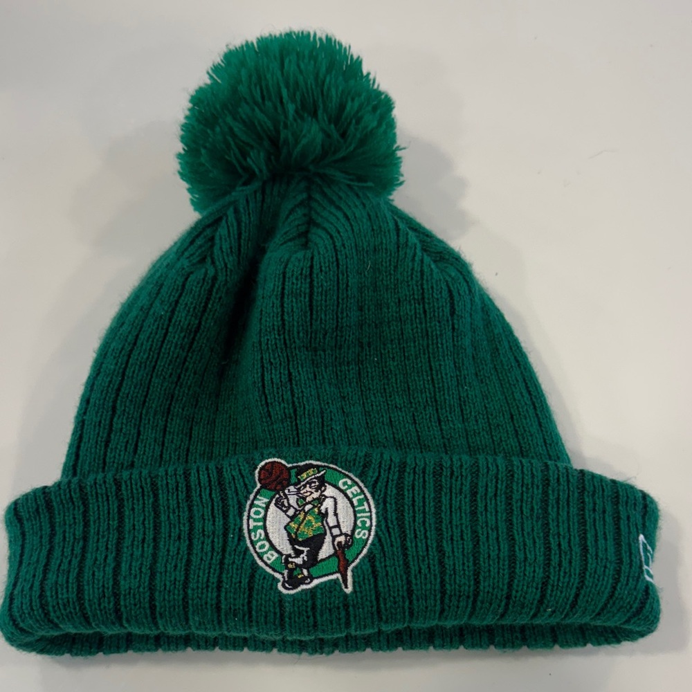 Boston Celtics Green Pom Cuffed Beanie
